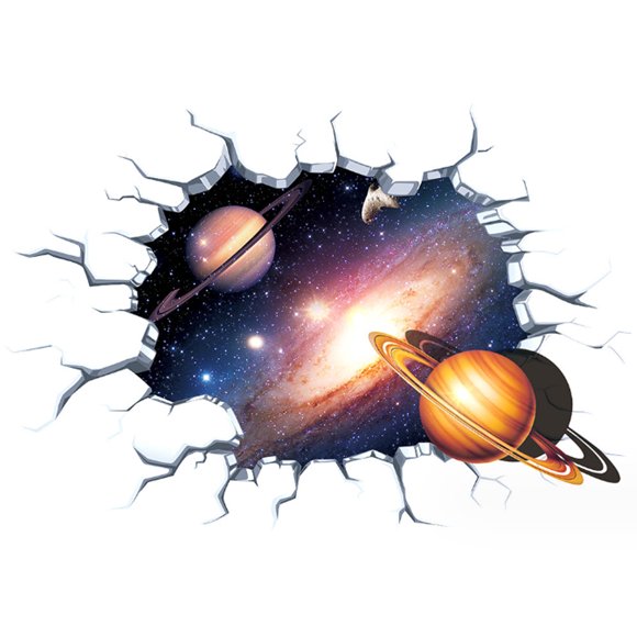 Easy Install Peel Stick, Self Adhesive PVC for 3D Cosmic Galaxy, Non Toxic Tasteless Space Scene Wallpaper, Diverse Usage Scenarios, Reality Romance Atmosphere (2 Sheets)