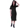 thumbnail image 1 of Moomaya Robe Droite à Manches Courtes pour Femmes, Unie, Décontractée, Coupe Ample, avec Poches, 1 of 6