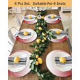 thumbnail image 4 of 15 Inch Round Placemats Set of 4, Red Geometric Non Slip Heat Insulation PP Table Mats, Modern White Stripe Abstract Distortion Art Washable Place Mats for Kitchen Dining Party Table Decor, 4 of 7