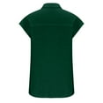 thumbnail image 5 of Eryao Holiday Deals Womens Button Down Shirts 2024 Casual V Neck Collared Cotton Linen Blouses Summer Cap Sleeve Plain Tops,Green,S, 5 of 5