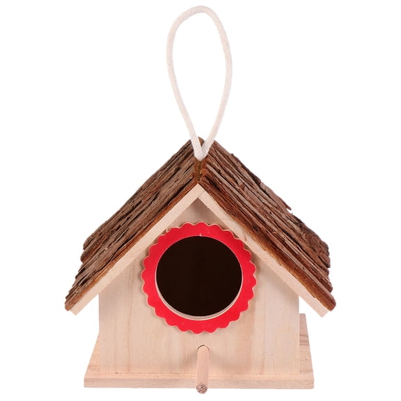 Raindrops Wooden Bird Nest Breeding Box Birdie Feeder Unique