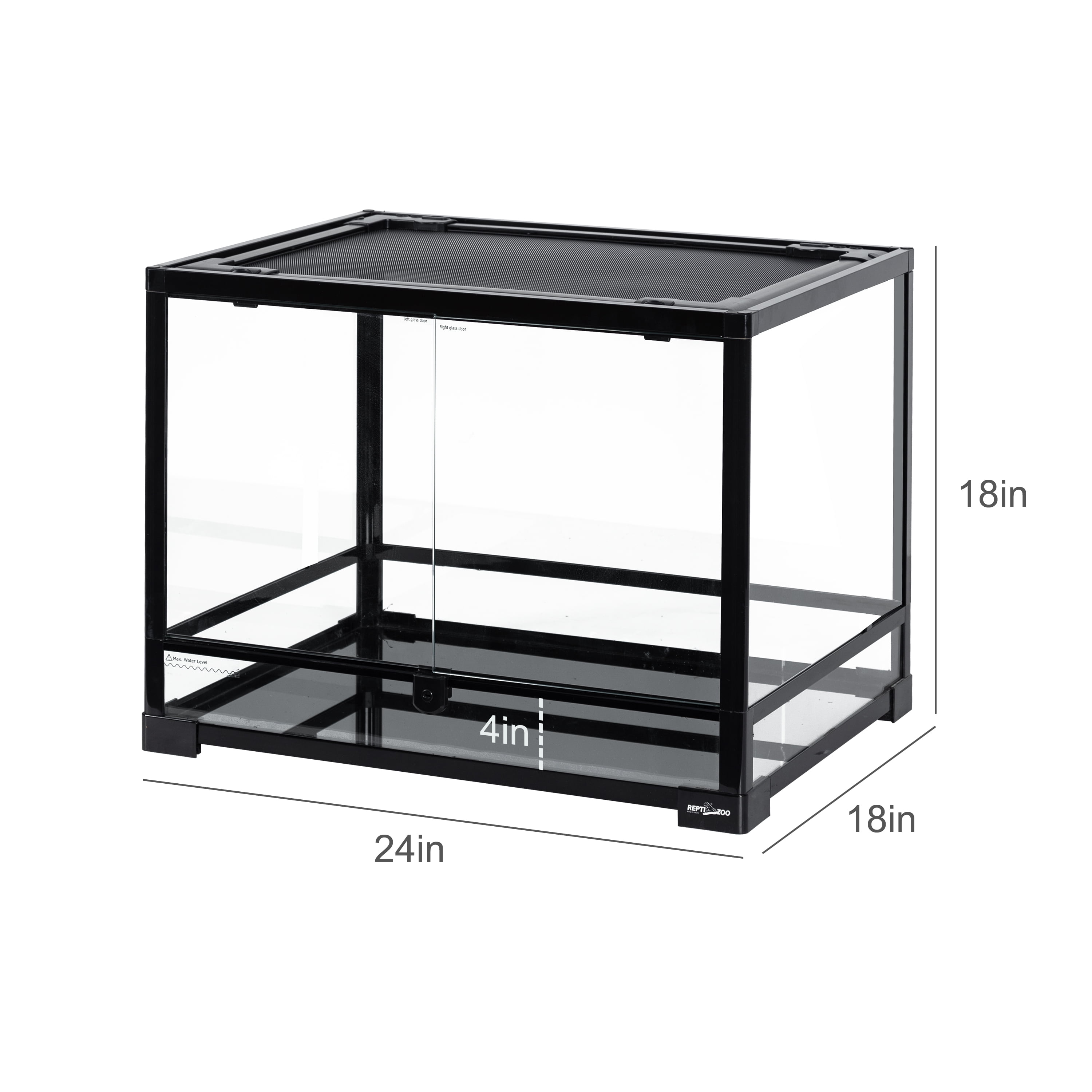 REPTIZOO 34 Gallon  Reptile Glass Terrarium Tank  24" x 18" x 18"(Knock-Down)