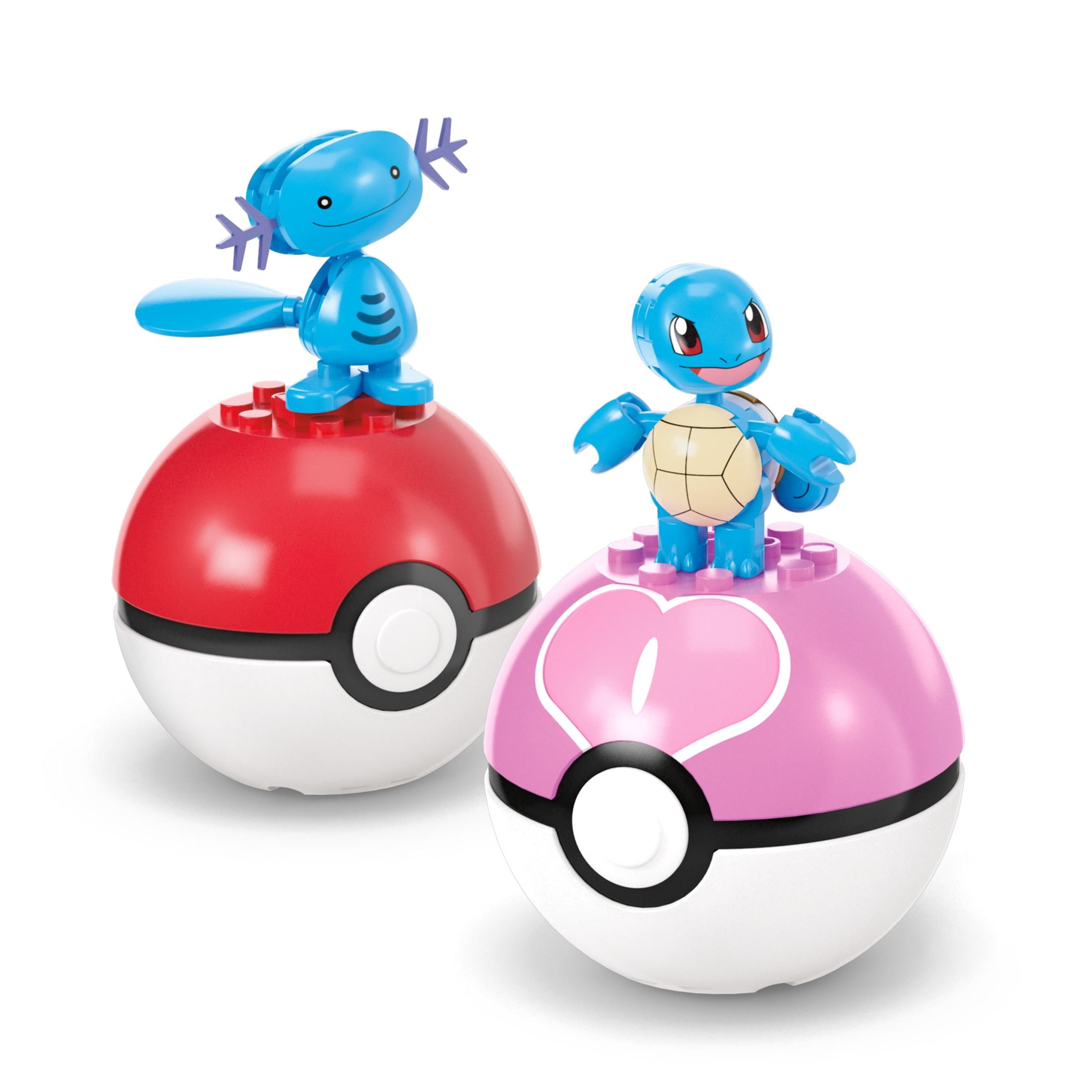 MEGA Pokémon Water-Type Trainer Team Building Toy Kits with 2 Action Figures (79 Pieces) for Kids