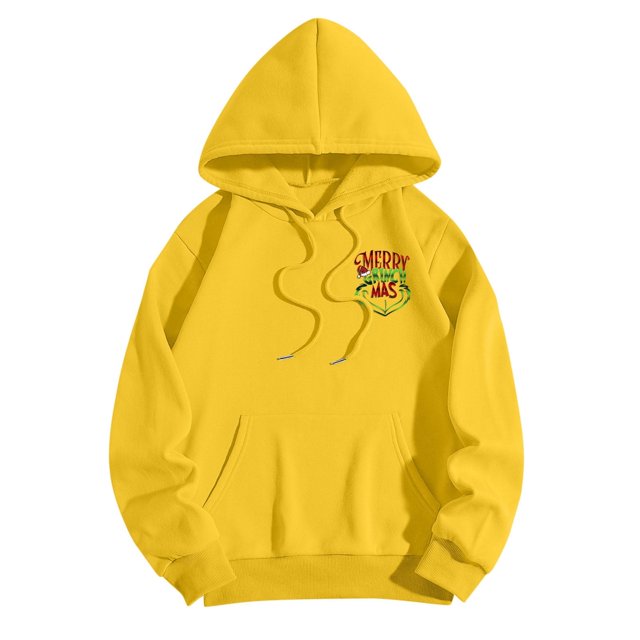 MIARHB Sudadera con capucha Grinch para mujer, talla grande, moda femenina, jersey ligero de manga larga con bolsillos, sudadera con capucha con estampado navideño, 3XL