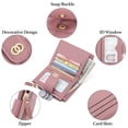 thumbnail image 2 of Commodity Castle Small Wallet for Women Slim Bifold Leather Credit Card Holder Wallets Zipper Pocket Coin Purse with ID Window, 2 of 5