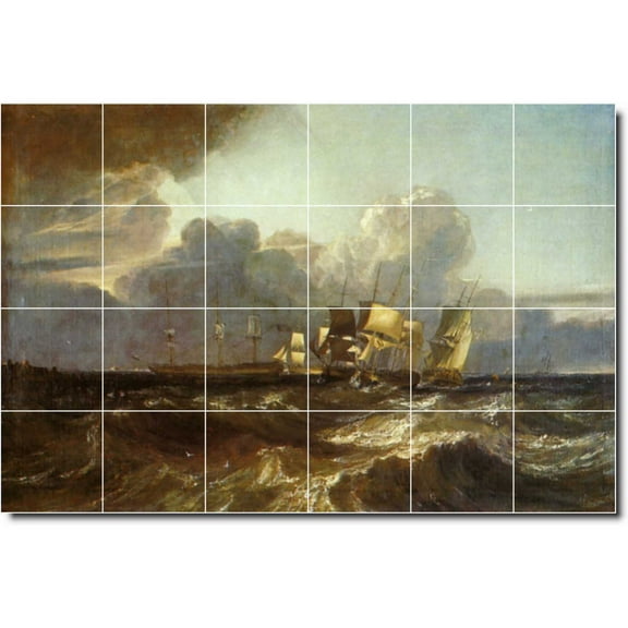 Ceramic Tile Mural-Joseph Turner Waterfront Painting 302. 36" w x 24" h using (24) 6 x 6 ceramic tiles