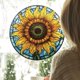 thumbnail image 2 of 4 piezas vidrieras adhesivas anticolisión pájaro girasol abeja ventana pegatinas extraíbles vinilo no adhesivo, 2 of 5
