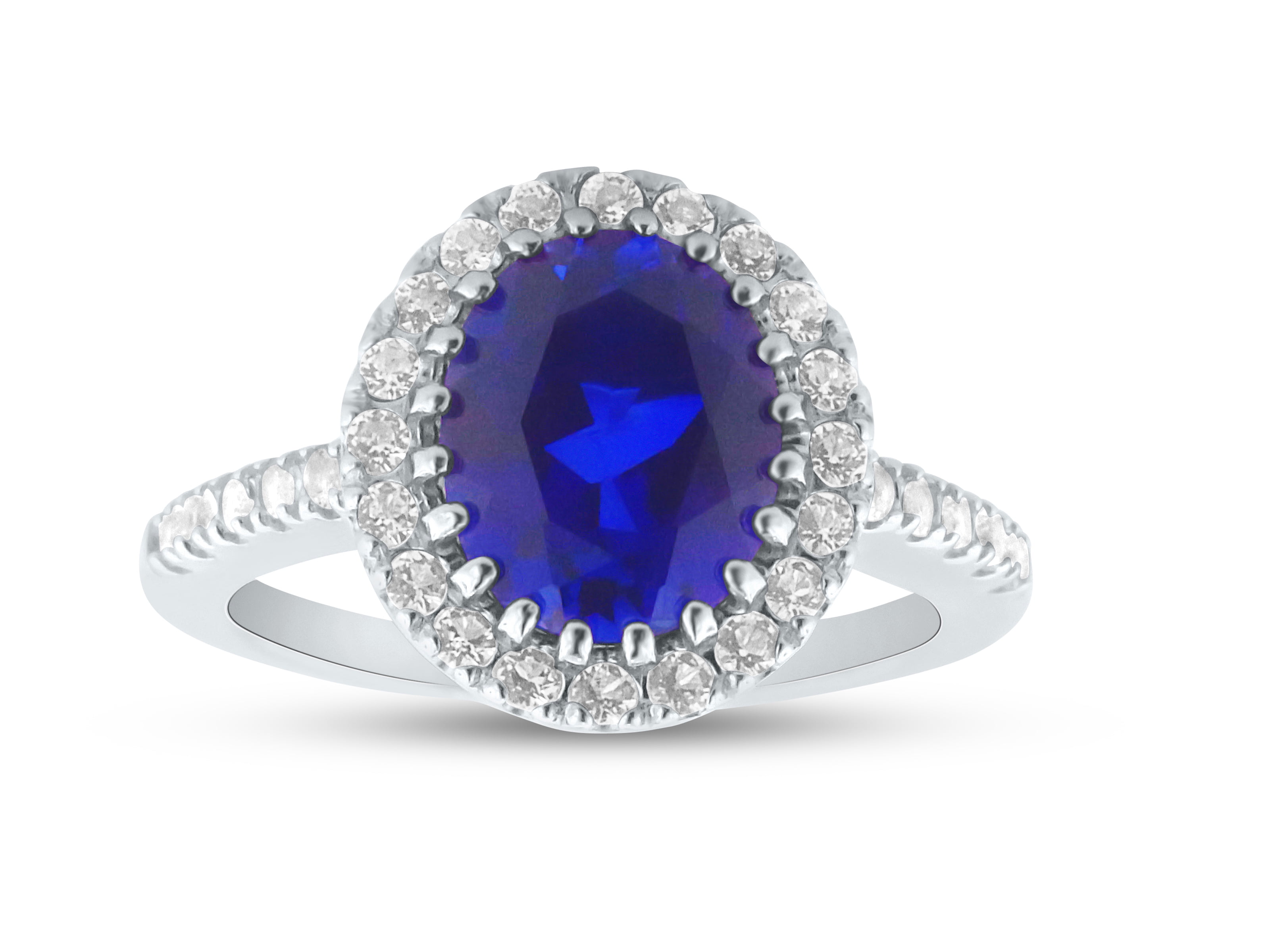 Finejewelers Sterling Silver Created Blue Sapphire Earring Jackets