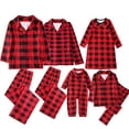 thumbnail image 2 of URMAGIC Christmas Family Matching Button Down Pajamas Red Plaid Jammies, 2 of 14