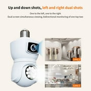 Pan Tilt Security Camera, Double-Lens Pro HD 2K Light Cameras, 360 Degrees Bulb Wireless Wi-Fi IP Camera, Home Surveillance CCTV Cameras with Motion Tracking