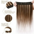 thumbnail image 4 of SEGO Clip in Hair Extensions Human Hair 3/4 Full Head 100% Real Remy Thick Hair Extensions Silky Straight Balayage Blonde Hair Pieces, 4 of 9