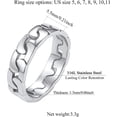 thumbnail image 4 of FindChic Cuban Link Band Rings for Mens Hip Hop Stainless Steel Rings Size 5 to 11 Engagement Promise Rings for Her/Him Valentine's Day Birthday Gift（Box）, 4 of 7