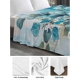 thumbnail image 6 of Blue Teal Spring Floral King Size Flat Sheet, Wrinkleproof & Fadeproof Cooling Flat Bed Sheet Only, Modern Botanical Oil Painting Art Breathable Soft Bedding Top Sheets 105 x 98 Inches, 6 of 8