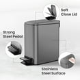 thumbnail image 4 of Cesun 1.6 Gallon Small Bathroom Trash Can, Stainless Steel Garbage Bin with Lid, Gray, 4 of 7
