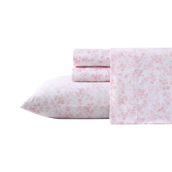 Laura Ashley - Queen Sheet Set, Buttery-Soft Bed Sheets with a Naturally Silky Smooth Cotton Sateen Lightweight Feel - Matching Pillowcases & Fitted