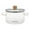 Clear, variant on Miyuadkai 1.6L Striped Glass Pot, 1.6L Clear Glass Simmer Pot with Lid Heat Borosilicate Cooking Pot for Pasta Soup Baby Anti Scald Handles, Pot*1