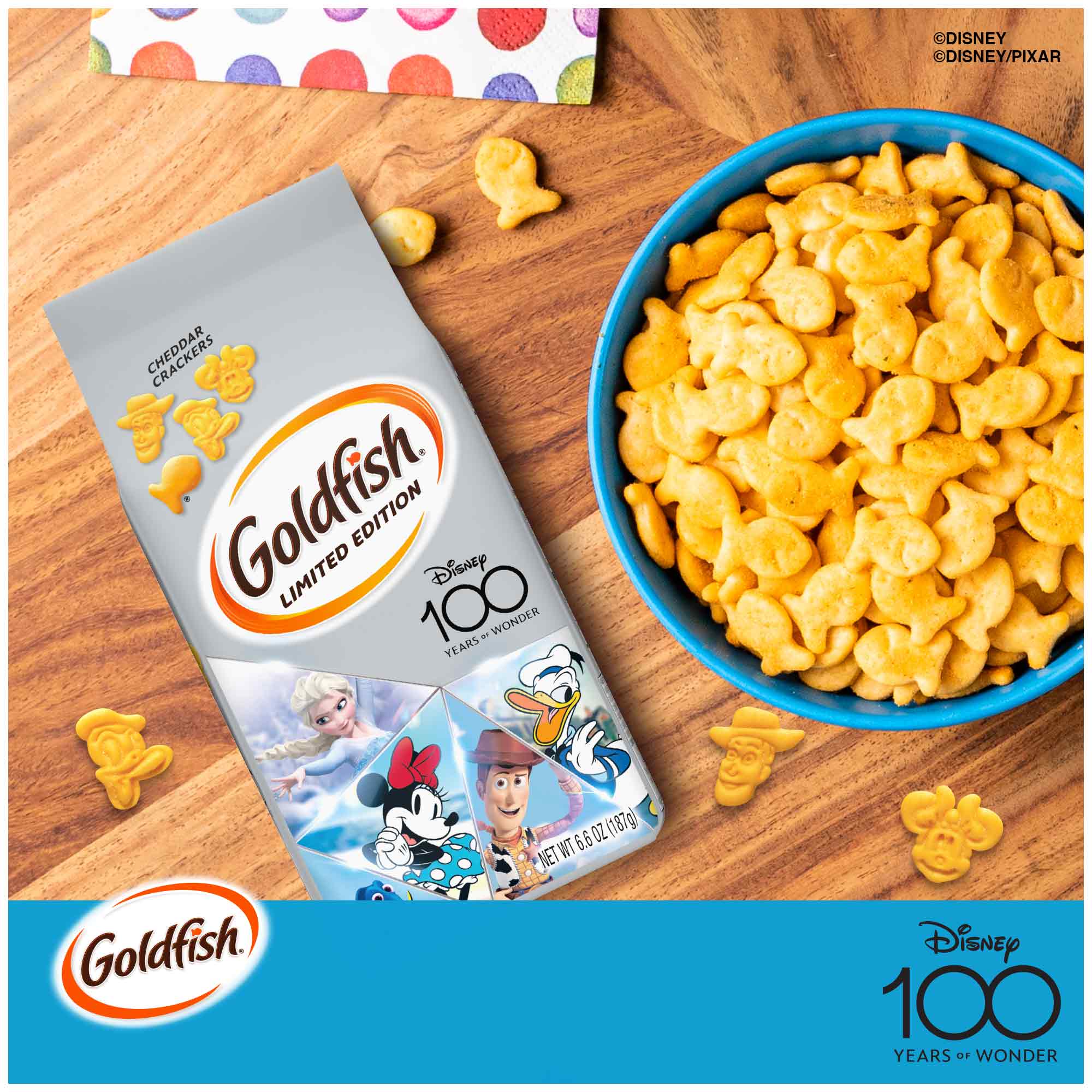 Goldfish Limited Edition Disney 100th Cheddar Crackers, Snack Crackers, 6.6 oz bag - image 3 of 10