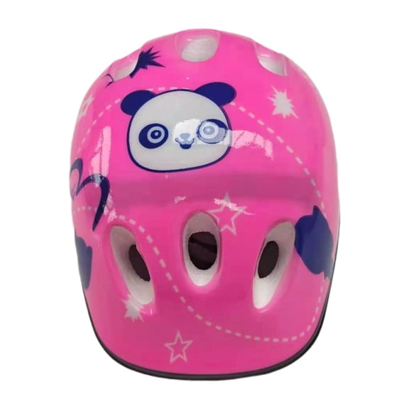 Pitycbo Cycling Helmet for Kids Roller Skates Hat Hollowed Shock Absorbing Panda Pattern Pink