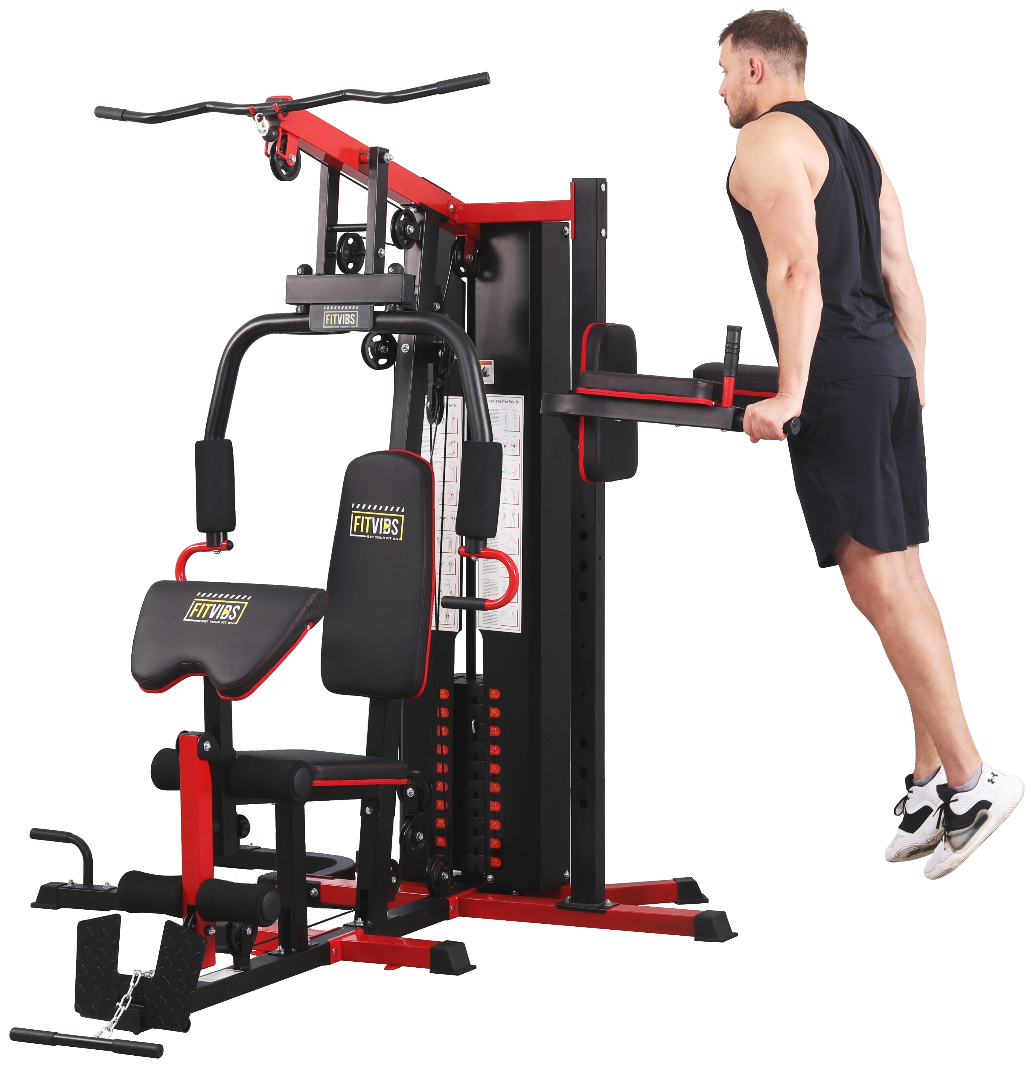 Fitvids LX750 Home Gym System Workout Station with 330 Lbs of