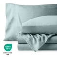 thumbnail image 4 of Bare Home Washed Sheet Set - Premium 1800 Collection - Deep Pocket - 3 Piece - Twin XL, Slate, 4 of 6