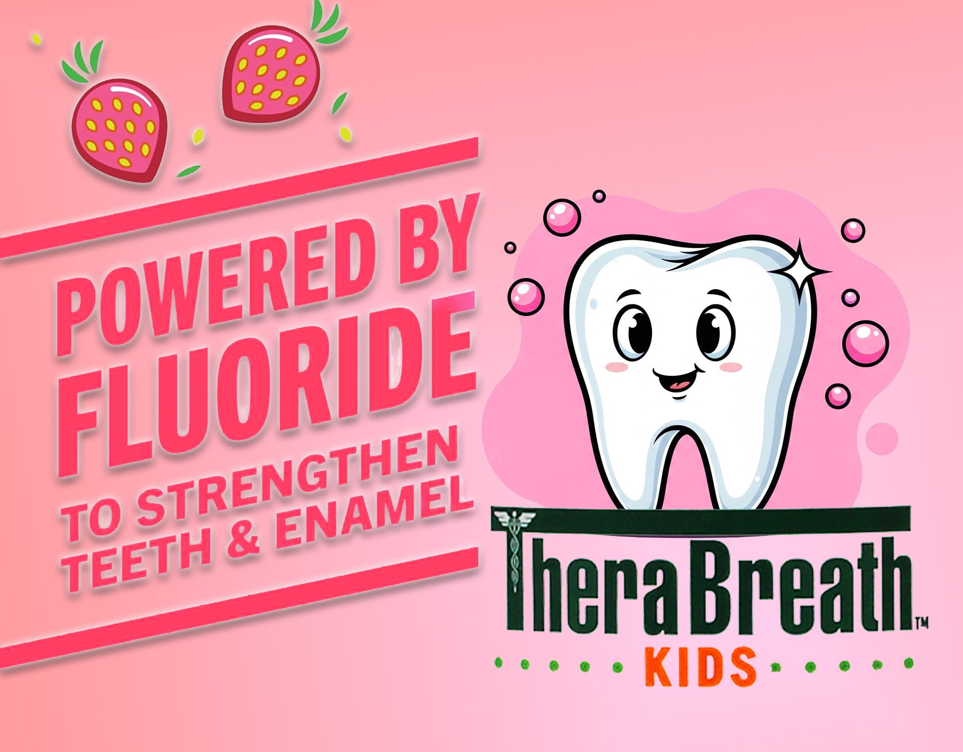 5 Pack - TheraBreath Kids Mouthwash with Fluoride, Organic Strawberry Splash, Anticavity, 10 fl oz