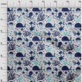 thumbnail image 3 of oneOone Cotton Poplin Twill Navy Blue Fabric Ocean Underwater Life Craft Projects Decor Fabric Printed By The Yard 56 Inch Wide, 3 of 4
