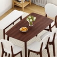 thumbnail image 6 of Ktaxon Solid Wood Dining Table Set for 6, Mid-Century Dining Room Table with 4 Padded Chairs & Bench, 47.3" Dining Room Set for 4~6 Family Use, Walnut, 6 of 7
