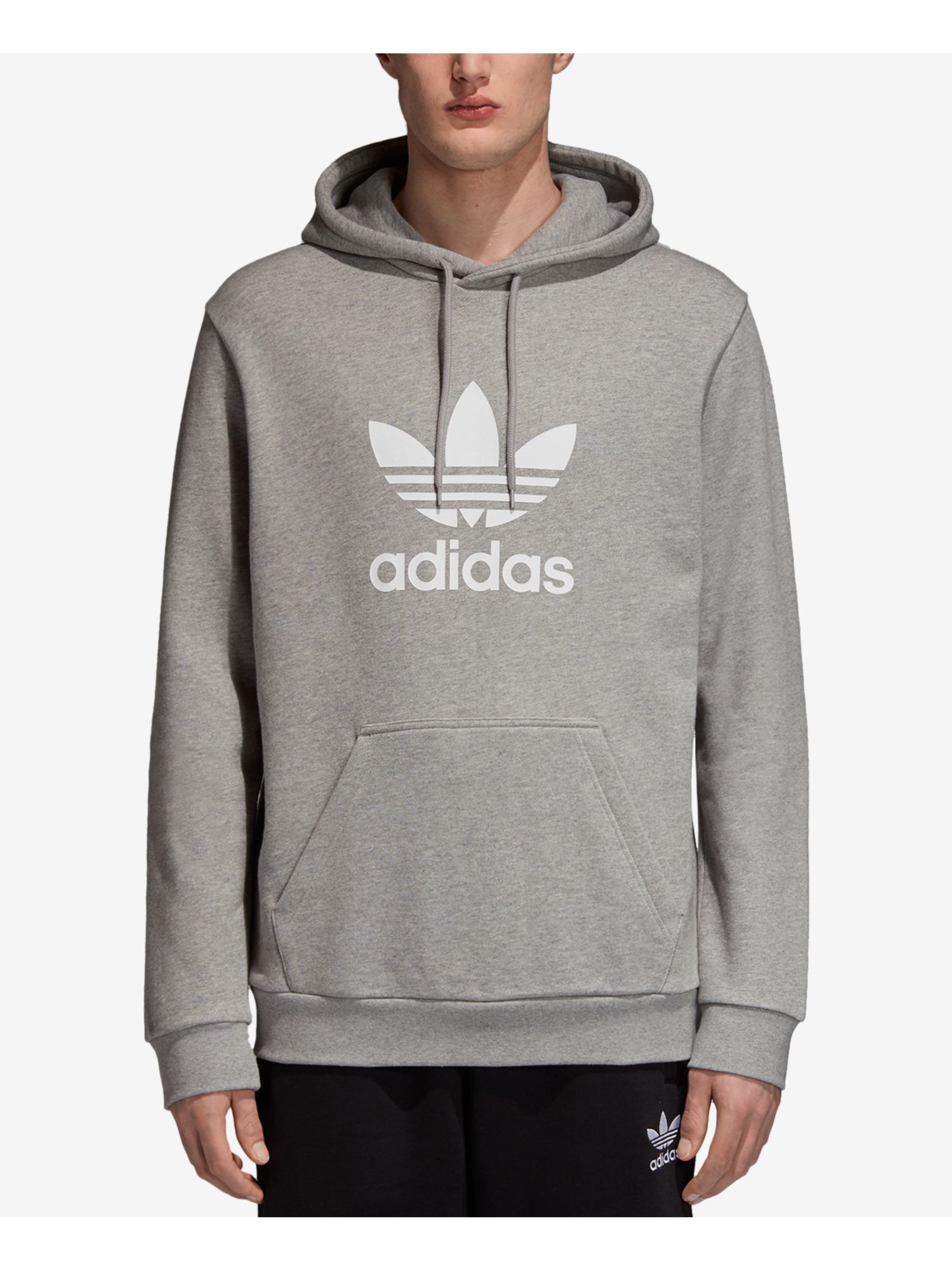 Adidas Men's Trefoil Logo Graphic Pullover Hoodie Black photo 4
