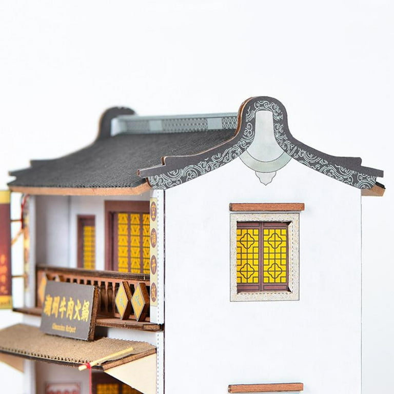 DIY Chinse Style Villa Wooden Miniature Doll House Kit Large Scale With  Light Adult Craft Gift Decor 