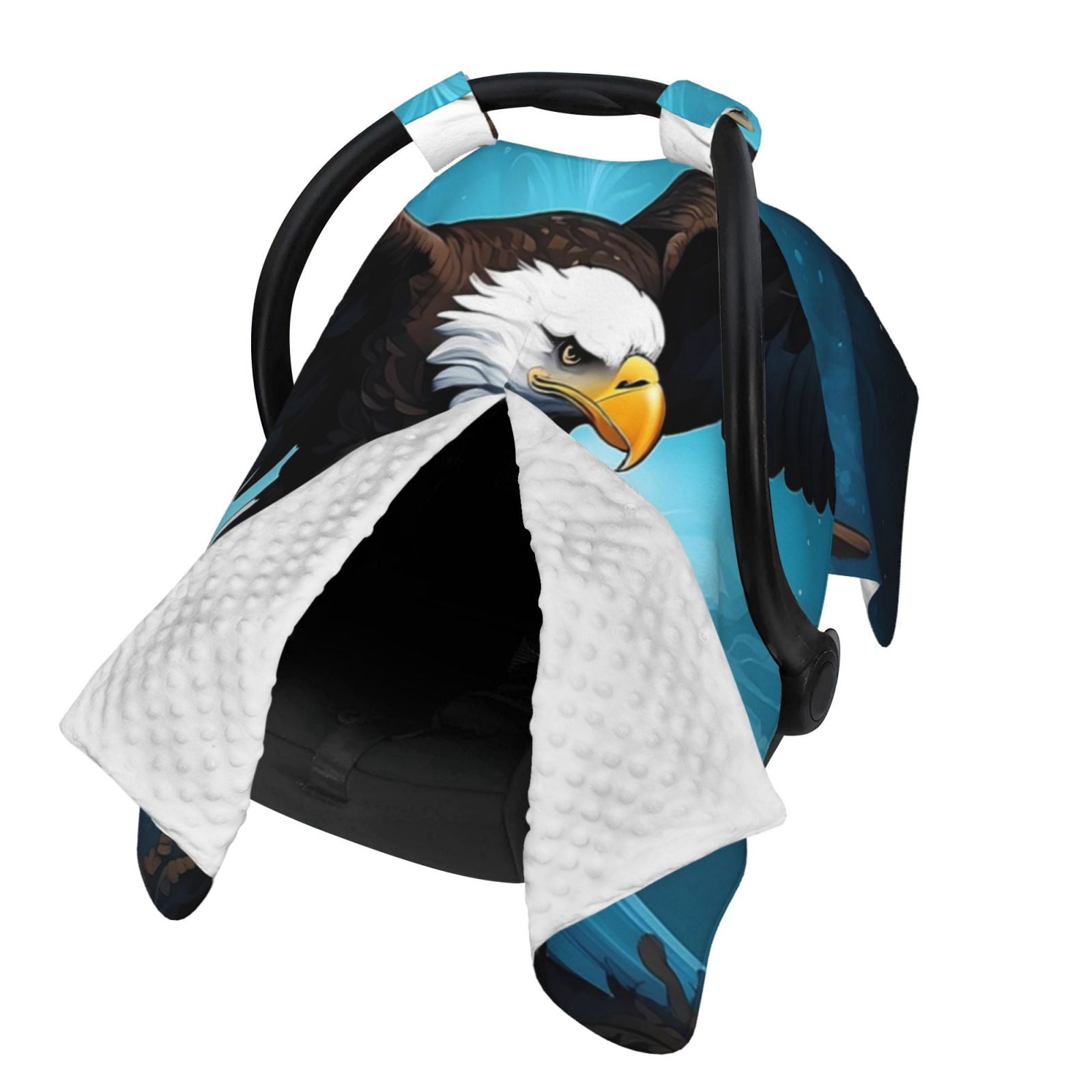 Naloa Night Sky Forest Bald Eagle Baby Car Seat Cover, Breathable Baby Carrier Cover, Multiuse Baby Carrier Cover & Nursing Breastfeeding Cover