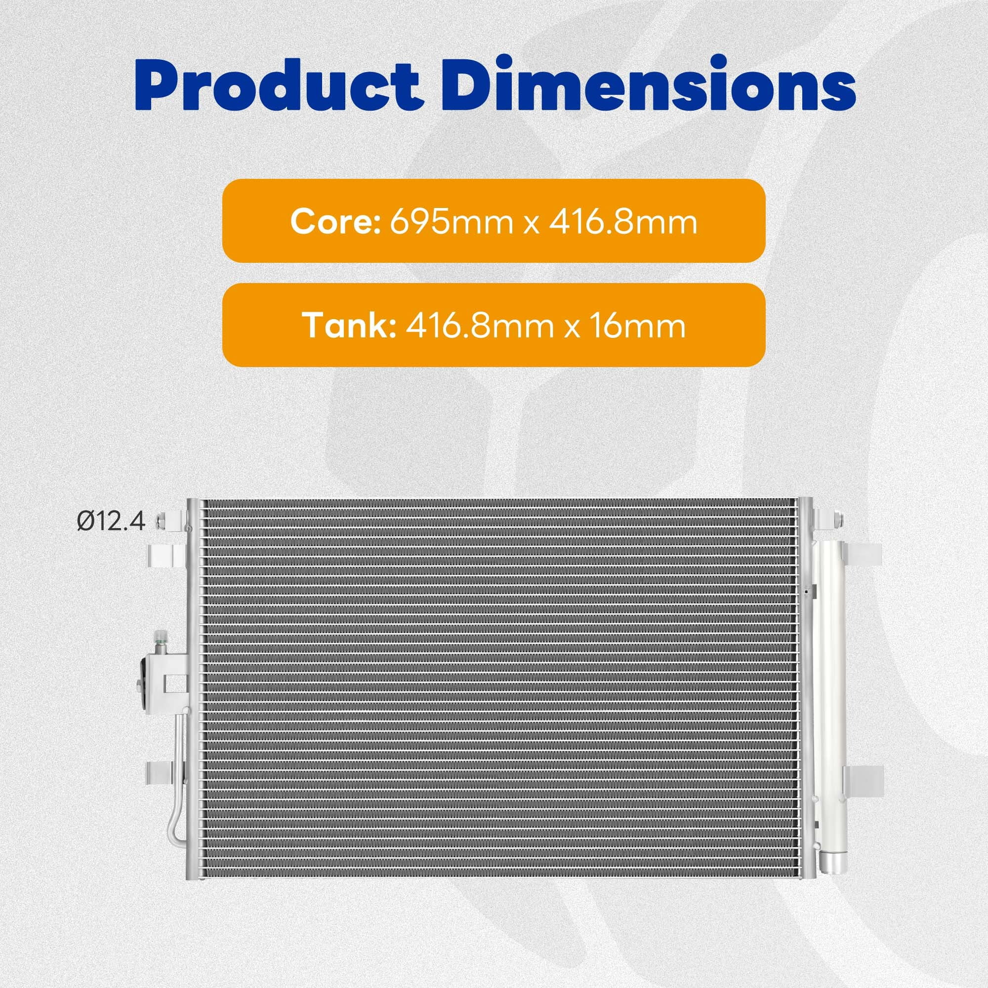 LEDKINGDOMUS AC Condenser for 2018-2021 Chevrolet Equinox/GMC Terrain L4 1.5L/1.6L/2.0L, Replacement OEM# 23270537 84550136, Premium Aluminum, Leak Tested 2.94MPa, High-Density Louvered Fins