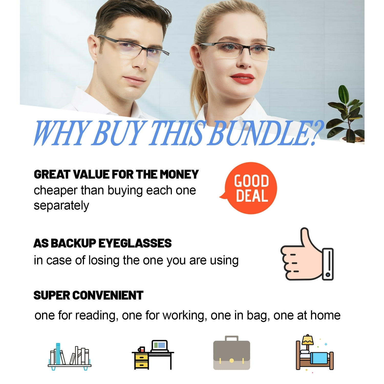 WEMOOTANTS 4 Packs Blue Light Blocking Reading Glasses 1.75 Men Women Lightweight Black Readers 1.0 1.25 1.5 175 2.0 2.25 2.5 2.75 3.0 3.5 4.0