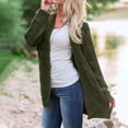 thumbnail image 4 of Lilgiuy Women's Top Cardigan Pocket Medium And Long Term Outwear Long Sleeve Coat Army Green，6 Winter Dresses for 2022, 4 of 5