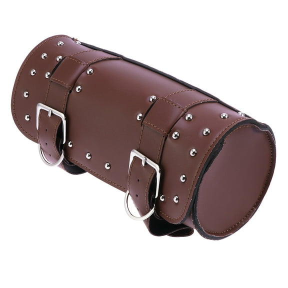 Sensethe Motorcycle Handlebar Bag Waterproof PU Leather Cruiser Pack Car Head Bag Tool Package Holder (Brown)