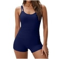 thumbnail image 3 of QIUOMBBP 2 Piece Swimsuit for Women Tummy Control Tankini Top with Swim Shorts Modest Beach Vacation Bathing Suit Dark Blue M, 3 of 8