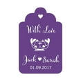 thumbnail image 1 of 100 PCS With Love Birds Customized Wedding Gift Paper Tags Personalized Wedding Favor Hang Tags, 1 of 1