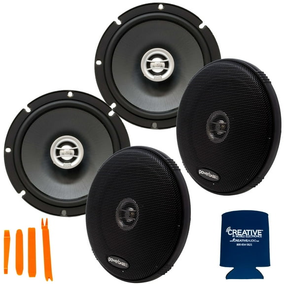 PowerBass Two Pairs of OE-652 6.5" Coaxial 2-Ohm Speakers