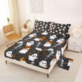 thumbnail image 2 of Manfei Cartoon Ghost Halloween Bed Sheets,Bat Silhouette Full Size Sheets,4 Pieces,1 Flat Sheet,1 Fitted Sheet and 2 Pillowcases, 2 of 6