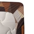 thumbnail image 3 of Ambesonne Retro Fitted & Top Sheet Set with Sham, Geometric Mosaic Owl Art, Orange Brown, 3 of 4