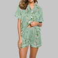 thumbnail image 2 of GERsome Womens Pajama Sets 2 Piece Sleepwear Pjs Set Short Sleeve Button Down Top and Short Color Block & Floral Print Loungewear S-XXL, 2 of 4