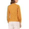 thumbnail image 3 of Allegra K Women's Lace Mock Neck Long Sleeve Cotton Button-Down Shirt, 3 of 6
