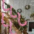 thumbnail image 6 of 20ft/6m Pink Christmas Tinsel Garland Iridescent Metallic Twisted Hanging Garland with Star for Chistmas Tree Fireplace Home Decoration 20ft Pink, 6 of 7