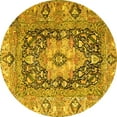 thumbnail image 1 of Ahgly Company Machine Washable Indoor Round Animal Yellow Traditional Area Rugs, 7' Round, 1 of 4