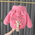 thumbnail image 2 of Toddler Coats for Boys 6t Baby Girls Boys Cartoon Letter Jacket Bear Ears Hooded Boy Thick Winter Jacket, 2 of 5