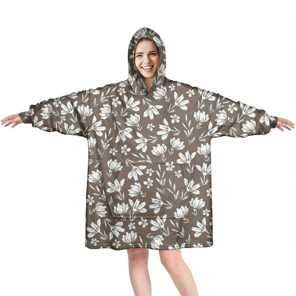 Comfy Wearable Blanket Hoodie for Women Men Adult, Oversized Sherpa Fleece Sweatshirt Blanket with Hood and Pocket