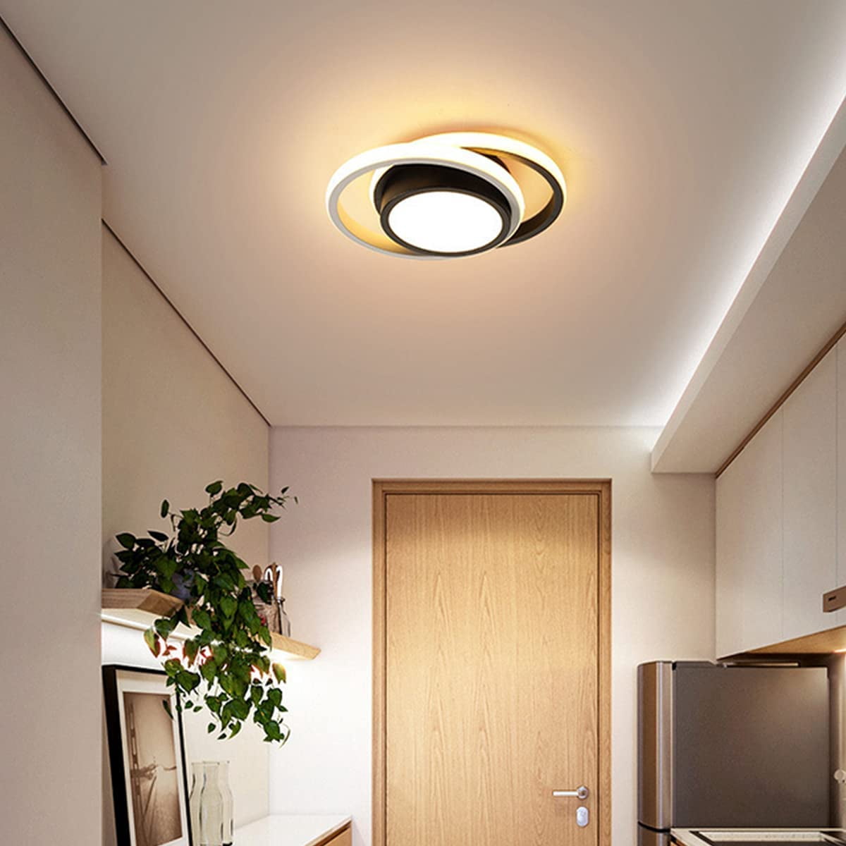 ADISUN Modern Ceiling Light Fixtures, LED Flush Mount Ceiling Lamp Lighting Dimmable (Cool light, Neutral light, Warm light) 22W Black