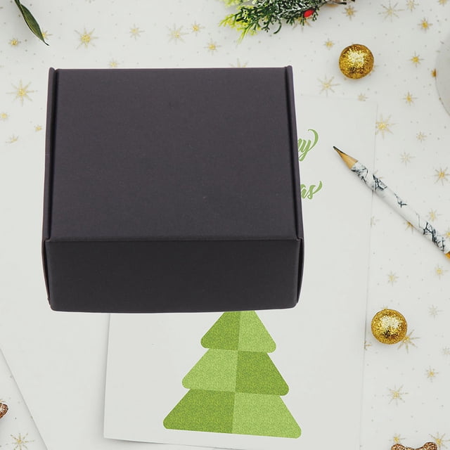 SHINYPASING 25Pcs Black Mailing Boxes Paper Packing Boxes for Storage with Foldable Easy Use Design