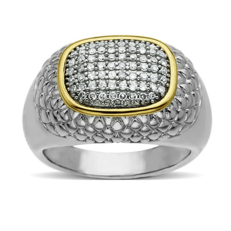 Duet 1/4 ct Diamond Ring in 14kt Gold & Sterling Silver