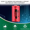 thumbnail image 2 of High Capacitance 3.7V 2800mAh 16340 Battery Large Capacity Rechargeable Li-ion Battery for LED Torch Flashlight, 2 of 6