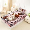 thumbnail image 4 of Castle Fairy Black Girl Twin Sheets 3pcs,Boho Dreamcatcher Gradient Marble Bedding,Pink White,1 Fitted Sheet, 1 Flat Sheet and 1 Pillowcase, 4 of 6